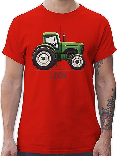 T-Shirt Herren - Traktor Landwirte Landwirt Traktoren Trecker Landwirtschaft - M - Rot - Traktor+Herren Tshirt Name Shirt und von Geschenk mit Namen personalisiert by Shirtracer