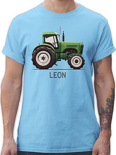 T-Shirt Herren - Traktor Landwirte Landwirt Traktoren Trecker Landwirtschaft - XL - Hellblau - und Name Shirt Traktor+Herren Tshirt von Geschenk mit Namen personalisiert by Shirtracer