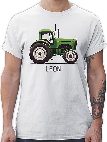 T-Shirt Herren - Traktor Landwirte Landwirt Traktoren Trecker Landwirtschaft - XL - Weiß - Traktor+Herren Shirt und Name Tshirt von Geschenk mit Namen personalisiert by Shirtracer