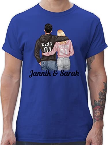 T-Shirt Herren - Liebe - Partner Geschenke Paar King Queen Couple I Pärchen Weihnachts-Geschenke Valentinstag - 5XL - Royalblau - Tshirt für Paare liebeserklärung Freund Shirt von Geschenk mit Namen personalisiert by Shirtracer