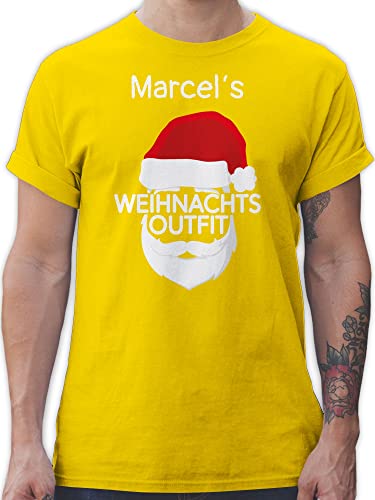 T-Shirt Herren - Weihnachten Geschenke Christmas - Weihnachtsoutfit mit Name - L - Gelb - weihnachtsmotiv Weihnachts weihnachtlich weihnachtsmotiven weihnachtsmotive Weihnachtszeit personalisierte von Geschenk mit Namen personalisiert by Shirtracer