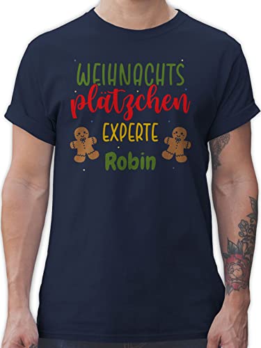 T-Shirt Herren - Weihnachten - Weihnachtsplätzchen Experte - 4XL - Navy Blau - Christmas t Shirt Weinachten Shirts männer zu Tshirt Frohe Tshirts Geschenke Baumwolle Weihnachts Mann Name von Geschenk mit Namen personalisiert by Shirtracer