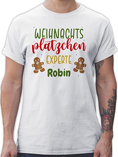 T-Shirt Herren - Weihnachten - Weihnachtsplätzchen Experte - L - Weiß - t Shirt männer Geschenke vor Shirts zu Tshirt Frohe Mann Weihnachts Tshirts weihnachtlich Baumwolle Name weihnachtst-Shirt von Geschenk mit Namen personalisiert by Shirtracer