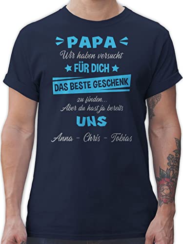 T-Shirt Herren - zum Vatertag - Papa wir haben versucht Finden - XXL - Navy Blau - Vater Tshirt vatertaggeschenk Kinder von t Shirts männer Tochter Vatertagsgeschenk von Geschenk mit Namen personalisiert by Shirtracer