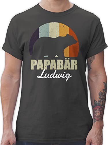 T-Shirt Herren - zum Vatertag - Papabär Bär Papa Vater - XXL - Dunkelgrau - personalisierte Geschenke für väter personalisiertes Vatertagsgeschenk Tshirt Shirt Name Mann männer von t papatags von Geschenk mit Namen personalisiert by Shirtracer