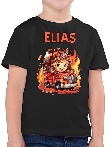 T-Shirt Jungen - Feuerwehr Junge Feuerwehr Kinder - 116 (5/6 Jahre) - Schwarz - Feuerwehrauto Tshirt Shirt Name t und Geschenke personalisierte Feuerwehr-t-Shirt jugendfeuerwehr Shirts Oberteile von Geschenk mit Namen personalisiert by Shirtracer