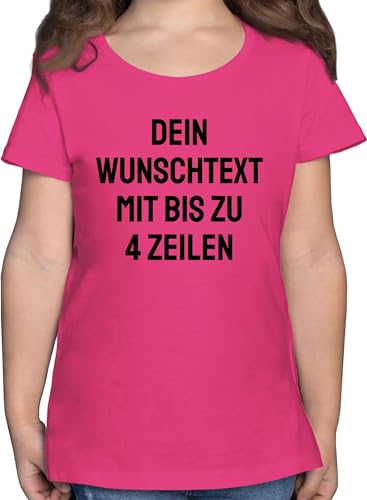 T-Shirt Mädchen - Aufdruck selbst gestalten - Wunschtext I Eigener Text I Personalisierter Text I Custom Text - 104 (3/4 Jahre) - Fuchsia - Kinder Tshirt Name personalisierte Trinkgeld Shirt von Geschenk mit Namen personalisiert by Shirtracer
