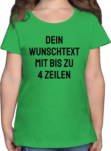T-Shirt Mädchen - Aufdruck selbst gestalten - Wunschtext I Eigener Text I Personalisierter Text I Custom Text - 140 (9/11 Jahre) - Grün - Kinder Tshirt Name personalisierte Trinkgeld Shirt von Geschenk mit Namen personalisiert by Shirtracer