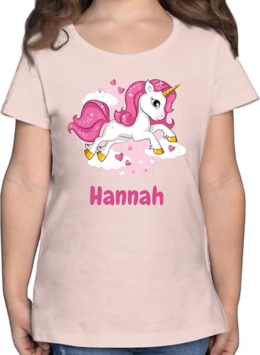 T-Shirt Mädchen - Einhorn Name I Unicorn I Einhörner - 104 (3/4 Jahre) - Rosa - t Shirt mädchenmit personalisiertes Tshirt Kinder Unicorns Kurzarm Einhorn-thsirt einhörnern Shirts von Geschenk mit Namen personalisiert by Shirtracer