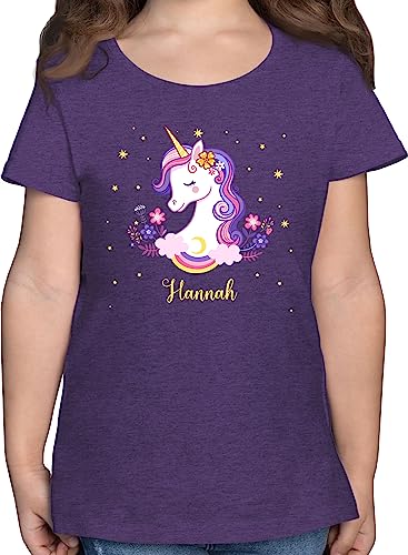 T-Shirt Mädchen - Einhorn Unicorn - 116 (5/6 Jahre) - Lila Meliert - Kinder Tshirt personalisierte Unicorns Shirt personalisiertes t Name Kind Shirts personalisierung t-Shirts für von Geschenk mit Namen personalisiert by Shirtracer