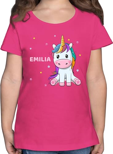 T-Shirt Mädchen - Einhorn Unicorn - 128 (7/8 Jahre) - Fuchsia - und Shirt personalisierte t Shirts Kinder Motiv Tshirt personalisiertes Name Kind Geschenke Maedchen personalisierung Sachen eigenem von Geschenk mit Namen personalisiert by Shirtracer