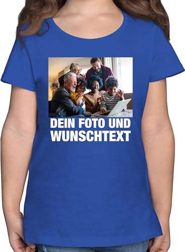 T-Shirt Mädchen - Geschenk mit Bild I eigenem Foto I Name I eigener Text I Wunschtext - 152 (12/13 Jahre) - Royalblau - abschluss Shirt grundschule personalisiertes Tshirt für Kinder von Geschenk mit Namen personalisiert by Shirtracer