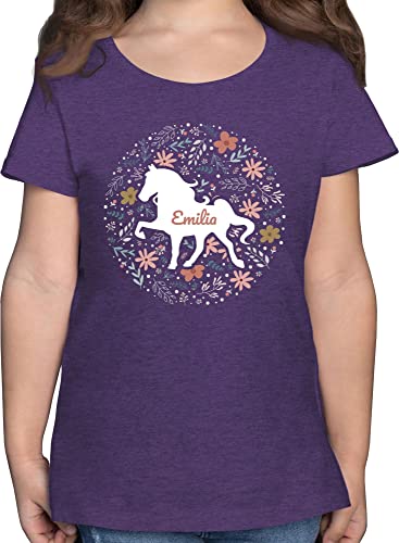 T-Shirt Mädchen - Pferde - Pferd - Pferdemädchen - 116 (5/6 Jahre) - Lila Meliert - REIT Tshirt Kinder pferdeshirt reiten Name Shirt Geschenke für reiterinnen reitshirt Maedchen Reiter Horse von Geschenk mit Namen personalisiert by Shirtracer