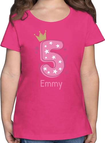 T-Shirt Mädchen - 5. Geburtstag - 5 mit Name - 116 (5/6 Jahre) - Fuchsia - Tshirt für Kinder t Shirt Jahre und Shirts Outfit t-Shirts Kindershirt Shirt. Maedchen Kind t_Shirt mädels ich Bin von Geschenk mit Namen personalisiert by Shirtracer