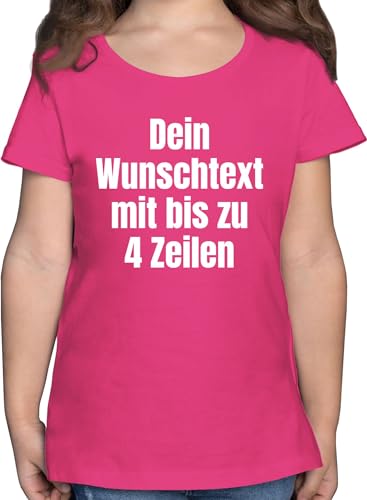 T-Shirt Mädchen - Aufdruck selbst gestalten - Wunschtext - 140 (9/11 Jahre) - Fuchsia - Personalized Name Text Kinder t Shirt bedruckbare kindershirts selber Machen Tshirt Kind Bedrucken Lassen, von Geschenk mit Namen personalisiert by Shirtracer