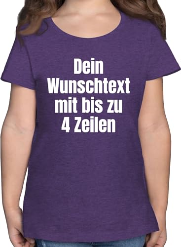 T-Shirt Mädchen - Aufdruck selbst gestalten - Wunschtext - 140 (9/11 Jahre) - Lila Meliert - personalisiertem Text Tshirt für Kinder Shirt beschrifte kindershirts t Customized t-Shirts schreiben von Geschenk mit Namen personalisiert by Shirtracer