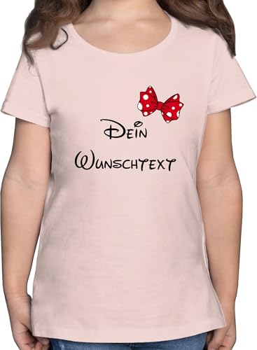 T-Shirt Mädchen - Aufdruck selbst gestalten - Spardose Wunschtext Schleife I - 104 (3/4 Jahre) - Rosa - personalisierte t-Shirts Kinder Tshirt Name 4 zeilen Freundin kindershirts namens-Shirt von Geschenk mit Namen personalisiert by Shirtracer