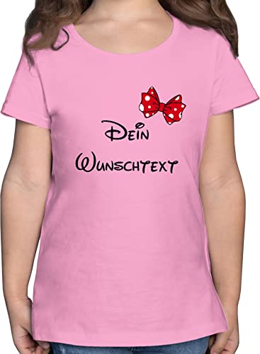 T-Shirt Mädchen - Aufdruck selbst gestalten - Wunschtext Schleife - 152 (12/13 Jahre) - Rosa - with Text eigenem individuellem und initialen eigener Schrift dem Schriftzug zum selber eigenen von Geschenk mit Namen personalisiert by Shirtracer