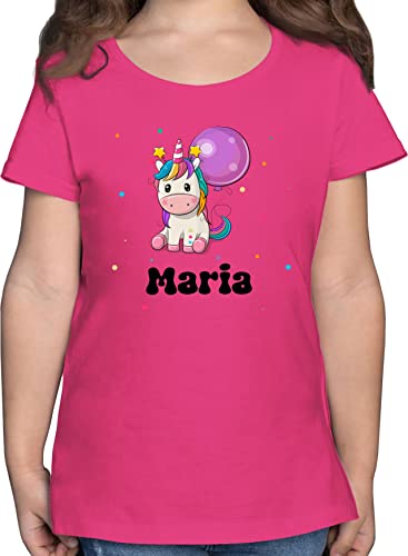 T-Shirt Mädchen - Einhorn Einhörner Unicorn Geburtstag - 152 (12/13 Jahre) - Fuchsia - personalisierte Shirt Kinder Tshirt t Motiv Kurzarm Kind Shirts Name t_Shirt personalisiertes und Sachen von Geschenk mit Namen personalisiert by Shirtracer