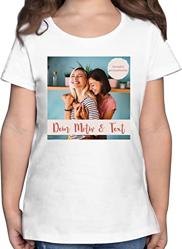 T-Shirt Mädchen - eigenem - Foto Bild - 140 (9/11 Jahre) - Weiß - Kinder Shirt mädche personalisierte t Shirts Schule selbst drucken textfeld Tshirt Geburtstag personalisiertes für von Geschenk mit Namen personalisiert by Shirtracer