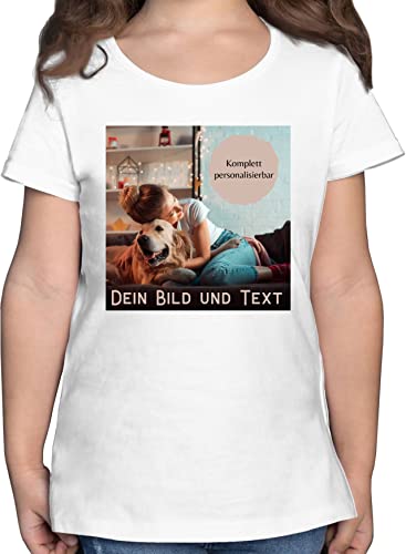 T-Shirt Mädchen - eigenem - Foto Bild Geschenk - 140 (9/11 Jahre) - Weiß - Text und Bilder Abdruck persönlichem selber Machen wo Man Drauf kann anpassen selbst ausgesuchtem gestalten Versehen von Geschenk mit Namen personalisiert by Shirtracer