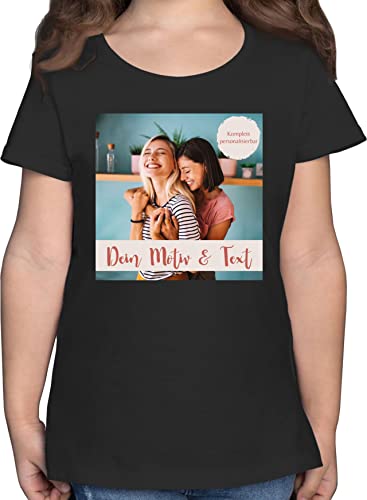 T-Shirt Mädchen - eigenem - Eigenes Foto I Eigenes Bild - 140 (9/11 Jahre) - Schwarz - Custom Tshirt Shirt selbst gestalten Kinder personalisiertes Photo t Shirts mädche für personalisierte von Geschenk mit Namen personalisiert by Shirtracer