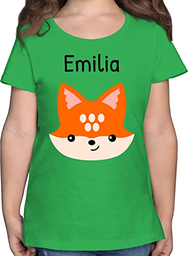 T-Shirt Mädchen - Süßer schlauer Fuchs - 152 (12/13 Jahre) - Grün - t Shirt Kinder Kindergarten Tshirt Kita Name Tshirts personalisierte Kurzarm personalisiertes Shirts Kind t-Shirts von Geschenk mit Namen personalisiert by Shirtracer