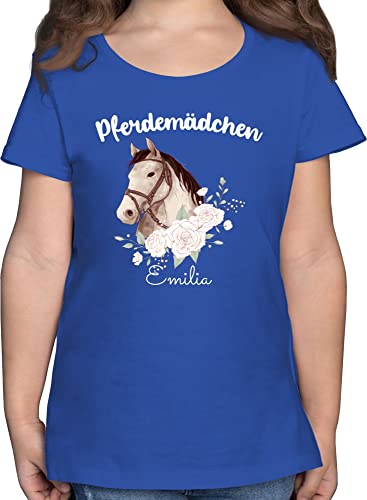 T-Shirt Mädchen - Pferd Pferde - Pferdemädchen II - 140 (9/11 Jahre) - Royalblau - für Reiterin Kinder t Shirt Tshirt reiten Maedchen Oberteile reitshirt pferdeherz Shirts personalisiertes von Geschenk mit Namen personalisiert by Shirtracer