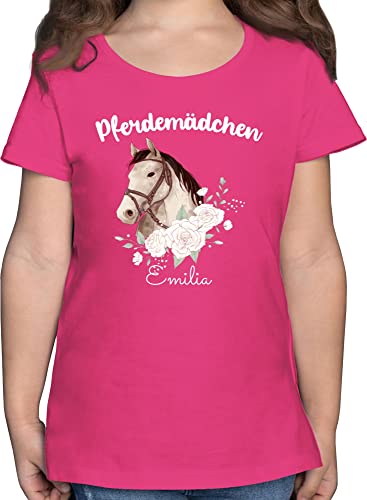 T-Shirt Mädchen - Pferd Pferde - Pferdemädchen II - 152 (12/13 Jahre) - Fuchsia - t-Shirts für Kinder REIT Tshirt personalisierte Geschenke Reiter Shirt t pferden Maedchen pferdemotiv reiterinnen von Geschenk mit Namen personalisiert by Shirtracer