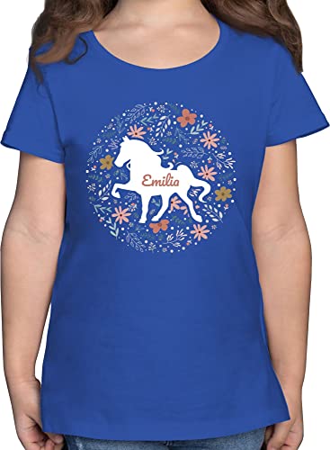 T-Shirt Mädchen - Pferde - Pferd - Pferdemädchen - 140 (9/11 Jahre) - Royalblau - Kinder reitshirt pferdeliebhaber personalisierbar Shirt Tshirt personalisiertes pferdezubehör für t Reitsport von Geschenk mit Namen personalisiert by Shirtracer