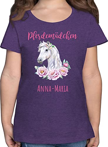 T-Shirt - Pferd Pferde - Reiten Mädchen Namen - Pferdemädchen - 152 (12/13 Jahre) - Lila Meliert - Shirt pferdemotive Kinder Tshirt pferden t pferdemotiv für reitersachen t-Shirt+mit+pferdemotiv von Geschenk mit Namen personalisiert by Shirtracer