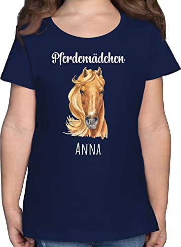 T-Shirt - Pferd - Pferdemädchen mit Namen - Pferde Mädchen Geschenk Personalisierte Geschenke Pferdemädchen Pferde Geschenke für Mädchen Pferde Sachen mit Namen Reiten - 140 (9/11 Jahre) von Geschenk mit Namen personalisiert by Shirtracer
