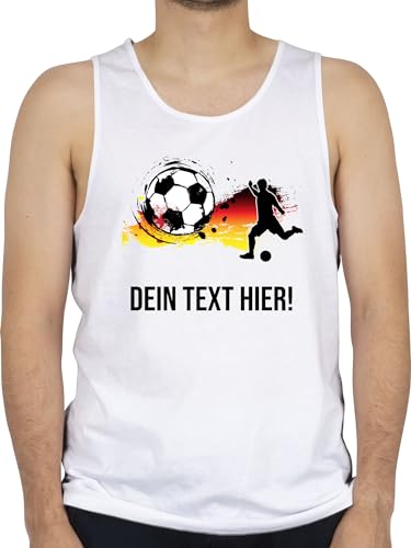 Tanktop Herren Tank Top Männer - 2024 Fussball EM Fanartikel - Fußballer Germany Personalisiert mit Namen Deutschland - L - Weiß - fußball wm 24 Europa von Geschenk mit Namen personalisiert by Shirtracer