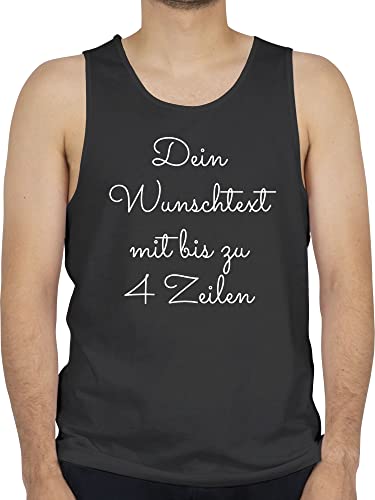 Tanktop Herren Tank Top Männer - Aufdruck selbst gestalten - Wunschtext I Geschenk personalisiert - L - Schwarz - Personalisieren personalisierte Bedrucken achselshirts Lassen 4 zeilen beschriften von Geschenk mit Namen personalisiert by Shirtracer