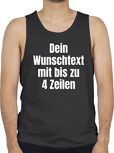 Tanktop Herren Tank Top Männer - Aufdruck selbst gestalten - Wunschtext I Eigener Text I Custom Text - XXL - Schwarz - Personalisieren Bedrucken personalisierte Datum Shirts Lassen 4 zeilen von Geschenk mit Namen personalisiert by Shirtracer