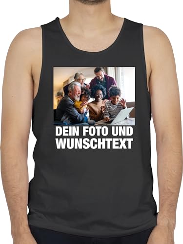 Tanktop Herren Tank Top Männer - Geschenk mit Bild I eigenem Foto I Name I eigener Text I Wunschtext - XL - Schwarz - achselhemden selbst drucken Logo achselshirt selber Bedrucken Lassen von Geschenk mit Namen personalisiert by Shirtracer