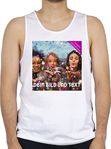 Tanktop Herren Tank Top Männer - Foto eigenem Bild - Fotogeschenk - XXL - Weiß - beschriften Lassen selbst Bilder Dein Text +Bild zum designen erstellen personalisierbare schriften von Geschenk mit Namen personalisiert by Shirtracer