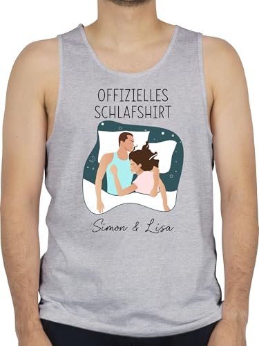 Tanktop Herren Tank Top Männer - Offizielles Schlafshirt Paare personalisiert I Schlaf Shirt Paar Geschenke Pärchen Geschenke Paare Geschenkideen Paar Weihnachten - 3XL - Grau von Geschenk mit Namen personalisiert by Shirtracer