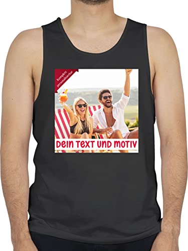 Tanktop Herren Tank Top Männer - eigenem Bild - Eigenes Foto Geschenk I - M - Schwarz - Sport achselhemden selbst drucken Photo unterhemd Bedrucken selber Lassen personalisiertes own Shirt von Geschenk mit Namen personalisiert by Shirtracer