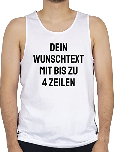 Tanktop Herren Tank Top Männer - Aufdruck selbst gestalten - Wunschtext - L - Weiß - selber beschriften bedrucken lassen dein text zum selbstgestalten eigenem druck eigenen spruch von Geschenk mit Namen personalisiert by Shirtracer