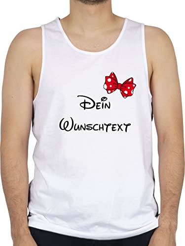 Tanktop Herren Tank Top Männer - Aufdruck selbst gestalten - Wunschtext Schleife - L - Weiß - selber beschriften bedrucken lassen dein text zum selbstgestalten namens eigenem druck schriftzug von Geschenk mit Namen personalisiert by Shirtracer