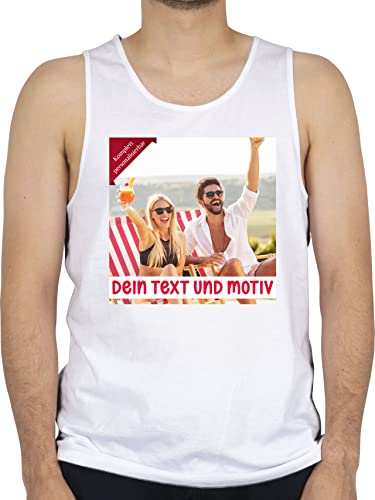 Tanktop Herren Tank Top Männer - Bild - Eigenem Foto Geschenk - XL - Weiß - selber erstellen eigenes Design Geschenke die Man beschriften kann selbst Aufdruck Personalised drucken Text +Bild von Geschenk mit Namen personalisiert by Shirtracer