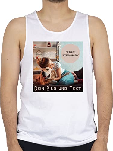 Tanktop Herren Tank Top Männer - eigenem - Foto Bild Geschenk - L - Weiß - zum Bedrucken Fotos und Text selbst beschriften selber designen Druck persönlich Aufdruck wunschbild von Geschenk mit Namen personalisiert by Shirtracer