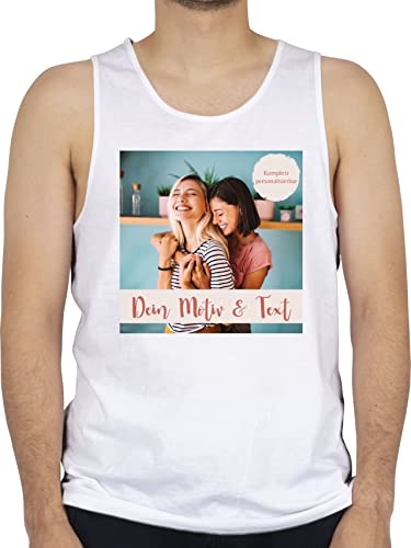 Tanktop Herren Tank Top Männer - eigenem - Foto Bild - XXL - Weiß - bilder selbst aussuchen fotos bedrucken lassen designen beschriftung schrift wunschname wunschdruck druck individuell von Geschenk mit Namen personalisiert by Shirtracer