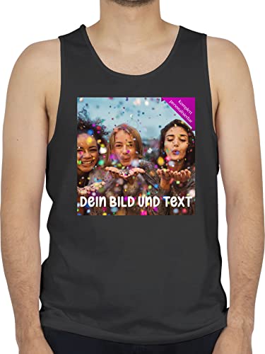 Tanktop Herren Tank Top Männer - Foto eigenem Bild - Fotogeschenk - 3XL - Schwarz - eigenen Bilder Bedrucken selber Text Drauf Druck individuell eigenes Logo Foto-Geschenke personalisiertem von Geschenk mit Namen personalisiert by Shirtracer