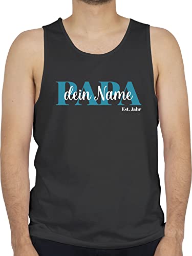 Tanktop Herren Tank Top Männer - zum Vatertag - Schriftzug Papa Namen Kinder - M - Schwarz - Vatertagsgeschenk personalisierte Geschenke für Vater personalisiertes väter Name Geschenke+Fuer+Papa von Geschenk mit Namen personalisiert by Shirtracer