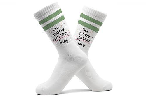 Wunschmotiv Socken Wunschtext Tennissocken Wunschmotiv I Dein Text und Motiv I Bedruckte Tennissocken selbst bedrucken - 42-46 - Pastell Mint - sportsocken damen personalisierte customized socks von Geschenk mit Namen personalisiert by Shirtracer