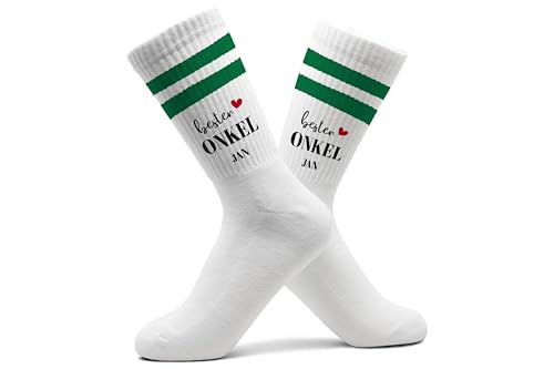 Tennissocken Bester Onkel Socken Onkels Geschenk Geburtstag I Tennissocken für Onkels mit Name - 42-46 - Grün - personalisiertem aufdruck personalisierte uncle best socks der beste männer von Geschenk mit Namen personalisiert by Shirtracer