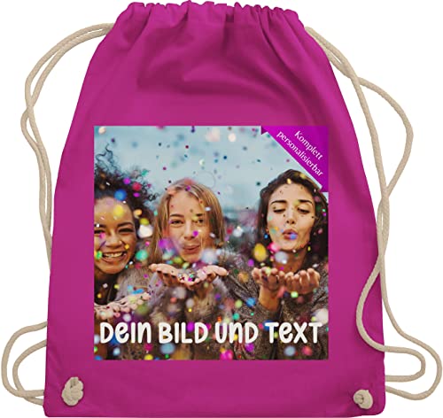 Turnbeutel Rucksack - Foto eigenem Bild - Fotogeschenk - Unisize - Fuchsia - beutel personalisierter turnsack selbst fotogeschenke stoffrucksack baumwoll drucken rucksaecke bedrucken selber machen von Geschenk mit Namen personalisiert by Shirtracer