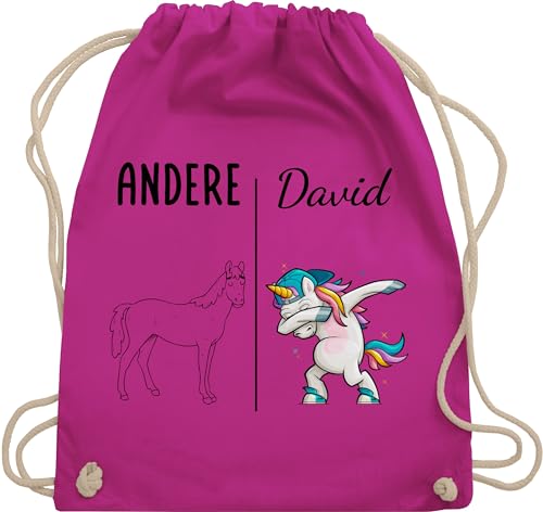 Turnbeutel Rucksack - Andere Du Einhorn - Lustiges Geschenk - Unisize - Fuchsia - personalisierter beutel wechselkleidung name bags turnsackerl kindergarten kinder und stofftasche von Geschenk mit Namen personalisiert by Shirtracer